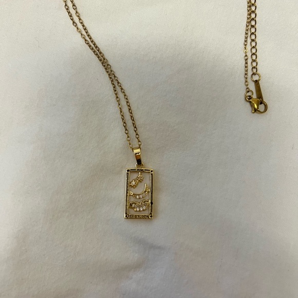 Kendra Scott Gold Rectangular Crescent & Star Pendant Necklace - Picture 2 of 2